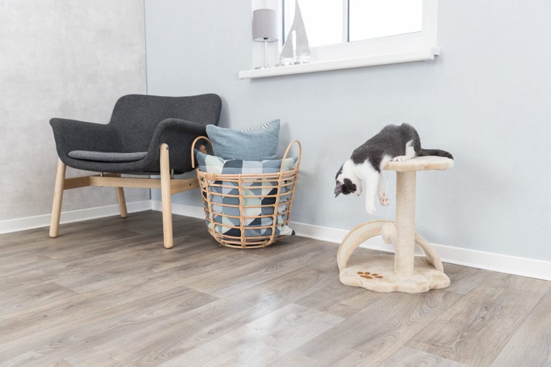 TRIXIE Vitoria 16.9-in Cat Tree for Kittens, Kitty Scratching Post, Sisal Covered Scratcher, Dangling Cat Toy, Beige - Image 3